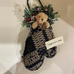 Mitten Bear with Gingerbread Ornament