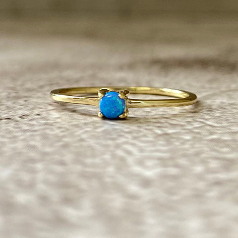 Blue Stone Solitaire Ring