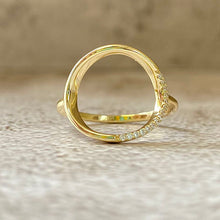 Cubic Zirconia Circle Top Band Ring