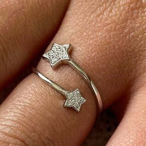 Double Cubic Zirconia Star Ring