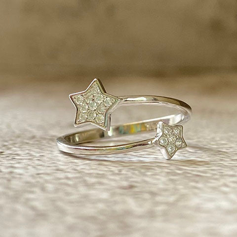 Double Cubic Zirconia Star Ring