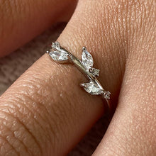3 Cubic Zirconia Leaves Ring
