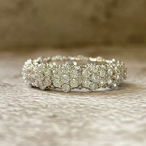 Cubic Zirconia Floral Eternity Band Ring