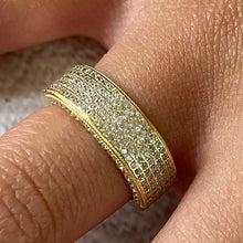 Wide Cubic Zirconia Quad Channel Band Ring