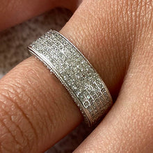 Wide Cubic Zirconia Quad Channel Band Ring