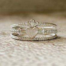 Heart with Cubic Zirconia Triple Band Ring