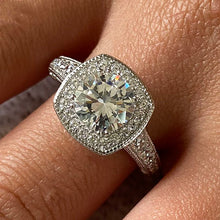 Cubic Zirconia Halo Solitaire Ring