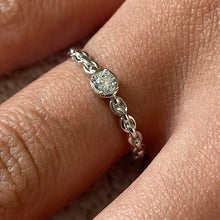 Cubic Zirconia Solitaire Link Band Ring