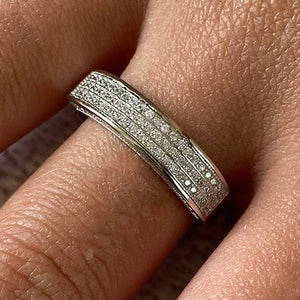 Wide Cubic Zirconia Pave Gallery Band Ring