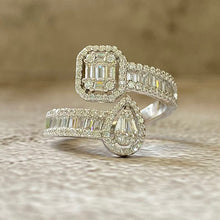 Pear & Rectangular Baguette Open Band Ring