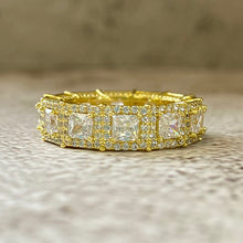 Eternity Halo Princess Cut Band Ring