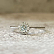 Cubic Zirconia Solitaire Halo Band Ring