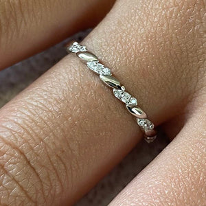 Cubic Zirconia Twist Band Ring