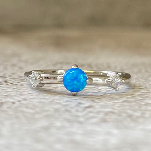 Turquoise with Cubic Zirconia Ring