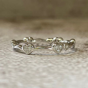 Pavé Mini Heart Band Ring