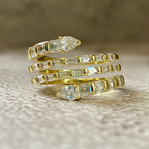 Cubic Zirconia Rectangular Open Band Ring