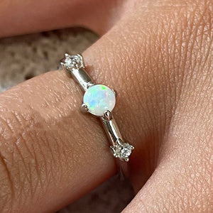 Opal Cubic Zirconia Ring