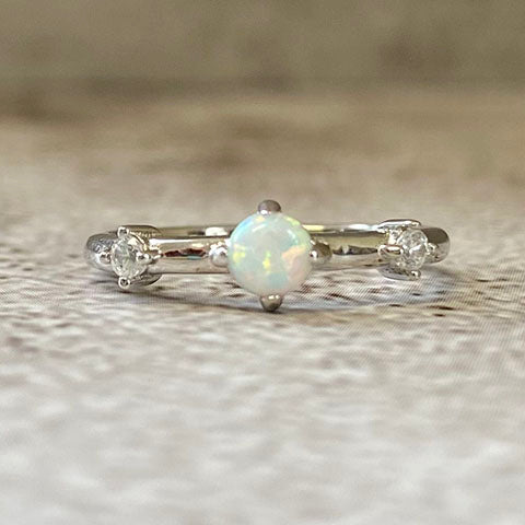 Opal Cubic Zirconia Ring