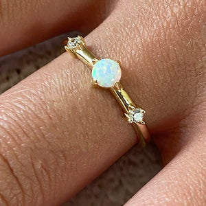 Opal Cubic Zirconia Ring