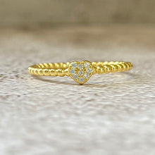 Pave Heart Bubble Band Ring