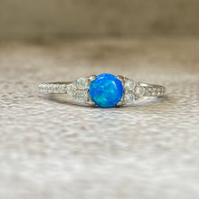 Turquoise Solitaire Cubic Zirconia Eternity Ring