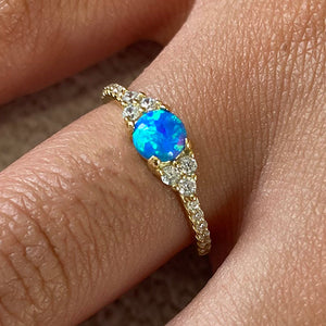 Turquoise Solitaire Cubic Zirconia Eternity Ring