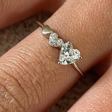 Cubic Zirconia 3-Heart Ring