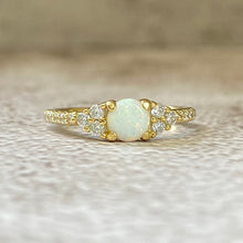 Opal & Cubic Zirconia Eternity Ring