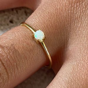 Opal Mini Solitaire Ring