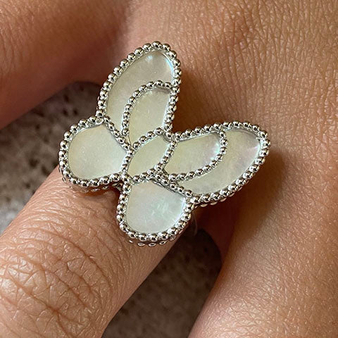 Mother of Pearl Butterfly Ring