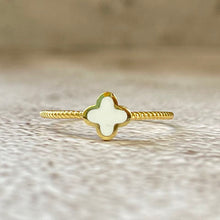 Enamel Quatrefoil Sign Ring