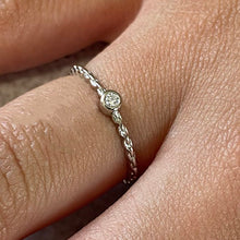 Cubic Zirconia Solitaire with Chain Band Ring