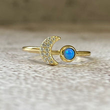 Pave Moon Open Ring