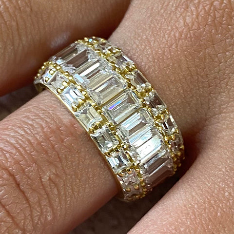 Cubic Zirconia Baguette Eternity Band Ring