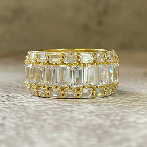 Cubic Zirconia Baguette Eternity Band Ring