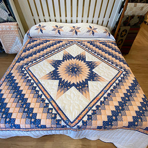 Peach/Blue Lonestar King Quilt