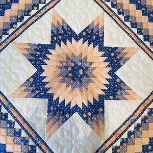 Peach/Blue Lonestar King Quilt