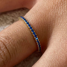 Blue Bubble Thin Band Ring