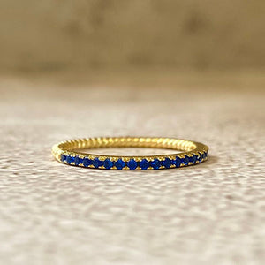 Blue Bubble Thin Band Ring