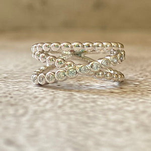 Triple Band Criss Cross Ring