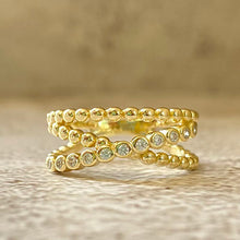 Triple Band Criss Cross Ring