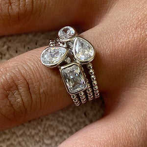 4 Cubic Zirconia Bubble Band Ring