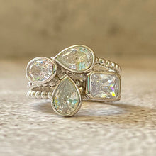 4 Cubic Zirconia Bubble Band Ring