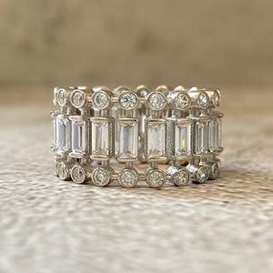 Emerald-Cut Cubic Zirconia Eternity Ring