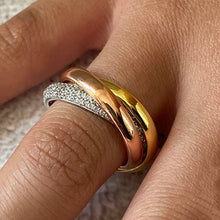 Interlocking Tri-tone Band Ring