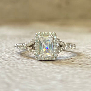 Cubic Zirconia with Halo Ring