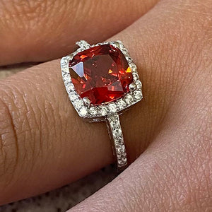 Cushion Cut Cubic Zirconia Halo Ring