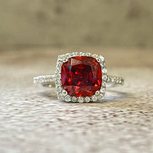 Cushion Cut Cubic Zirconia Halo Ring