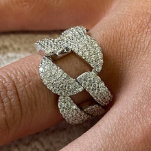 Wide Pave Chain Link Band Ring