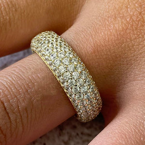 4 Row Cubic Zirconia Band Ring